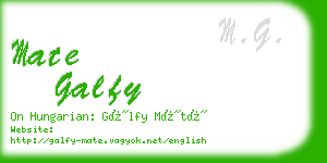 mate galfy business card